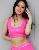 Model wearing CHLOE skirt and vest front view