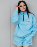 Model in NYLA shorts and jacket with sneakers