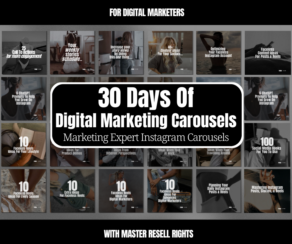 30 Days of Digital Marketing Carousels (PLR + MRR)