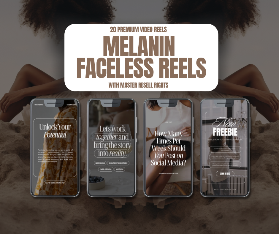 Melanin Reels – 20 Empowering Video Reels (PLR + MRR)