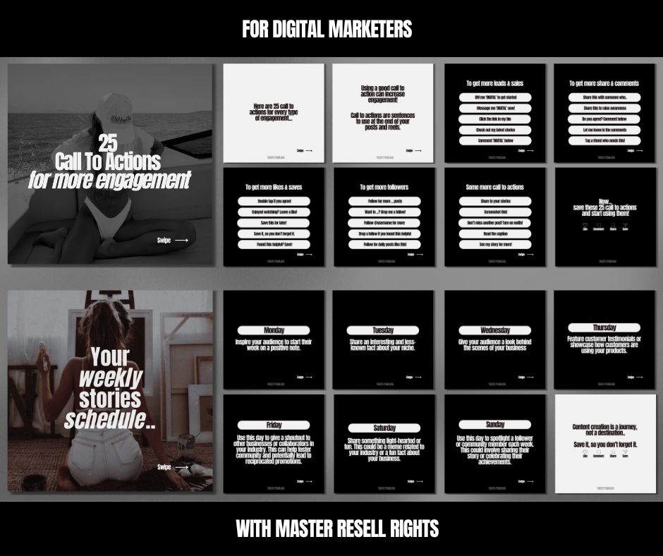 30 Days of Digital Marketing Carousels (PLR + MRR)