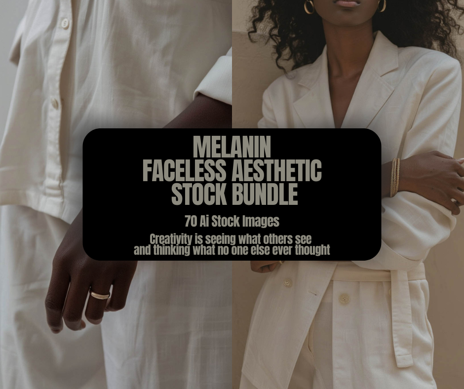 Luxury Melanin Faceless AI Stock Photo Bundle (PLR + MRR)