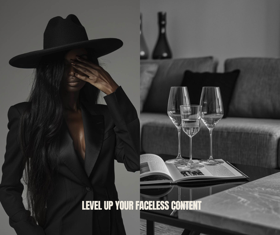 Luxury Melanin Faceless AI Stock Photo Bundle (PLR + MRR)