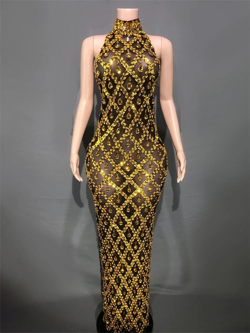 black mesh gold / L