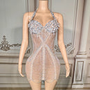 Full-body front view of see-through mesh design
